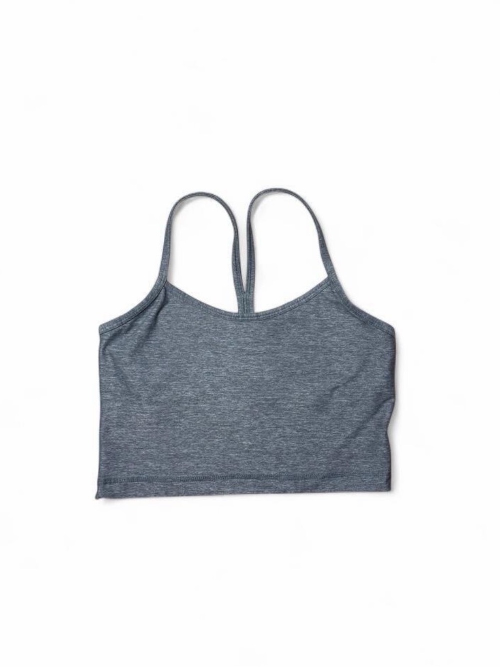 Lululemon Gray Racerback Longline Sports Bra Size 6 Yoga Athletic Shelf Bra Top